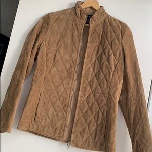 Ann Taylor Tan zip up suede jacket